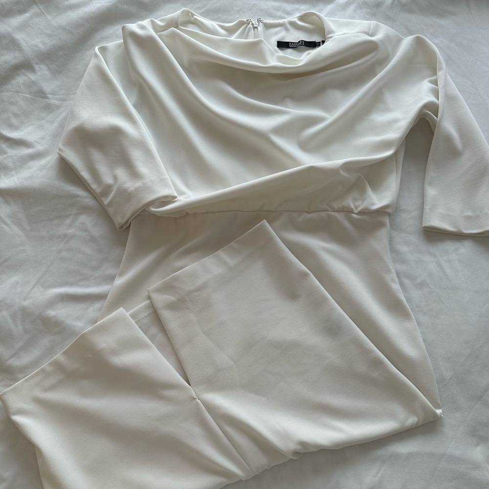 Badgley Mischka White Midi Dress